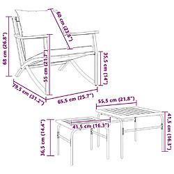 vidaXL Ensemble de meubles de balcon 4 pcs avec coussins acier noir pas cher