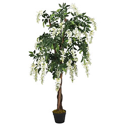 vidaXL Glycine artificielle 840 feuilles 120 cm vert et blanc