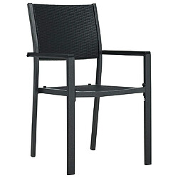 Maison Chic Lot de 2 Chaises de jardin,Fauteuil d'extérieur Noir Plastique Aspect de rotin -MN46318