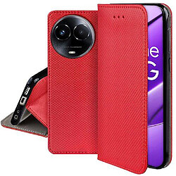 Htdmobiles Housse etui portefeuille avec coque interieure en silicone pour Realme 11 5G et Realme C67 5G + film ecran - ROUGE MAGNET pas cher