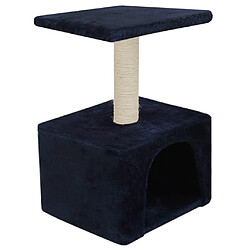 Avis Helloshop26 Arbre à chat griffoir grattoir niche jouet animaux peluché en sisal 55 cm bleu foncé 3702122