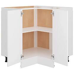 Acheter vidaXL Armoire plancher d'angle Blanc 75,5x75,5x80,5 cm Aggloméré