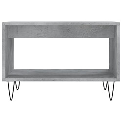 Avis vidaXL Table basse gris béton 60x50x40 cm bois d'ingénierie