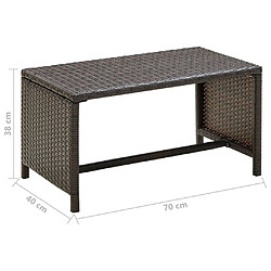 Acheter vidaXL Table basse Marron 70x40x38 cm Résine tressée