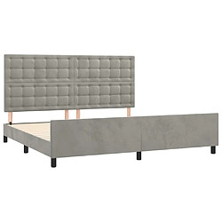 Acheter Maison Chic Lit adulte - Cadre Structure de lit avec tête de lit Contemporain Gris clair 200x200 cm Velours -MN83102