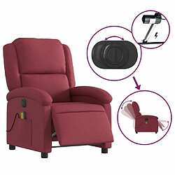 Maison Chic Fauteuil Relax pour salon, Fauteuil de massage inclinable électrique Rouge bordeaux Tissu -GKD37662 pas cher