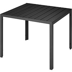 Helloshop26 Table de jardin carrée moderne aluminium 90 x 90 cm noir 2208257