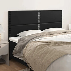 Maison Chic Lot de 4 Têtes de lit design pour chambre - Décoration de lit Noir 90x5x78/88 cm Similicuir -MN36160