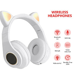 Universal Casque d'oreille de chat sans fil rechargeable casque de jeu Bluetooth pliable cadeau de Noël