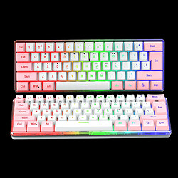 General Clavier de jeu, clavier de jeu Full RGB Hotswap avec commutateurs rouges, mini clavier de bureau filaire compact à 87 touches rétroéclairé par LED, pour PC/Mac Gamer, dactylographe, voyage,(rose)