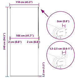 vidaXL Store enrouleur de douche 110x240 cm largeur du tissu 106 cm pas cher