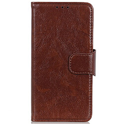 Etui en PU texture nappa, antichoc marron pour votre Honor 50