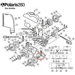 Essieu large avec rondelle et protection pour polaris 180/280 - c66 - POLARIS