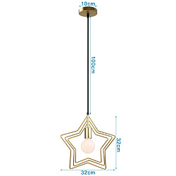 Acheter Stoex Suspension Éclairage Industriel Lumière Antique Métal 3 étoile , Lustre abat-jou