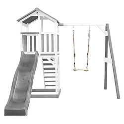 Avis AXI Beach Tower Aire de Jeux avec Toboggan en gris, Balançoire & Bac à Sable | Grande Maison enfant extérieur en gris & BLANC | Cabane de Jeu en Bois FSC