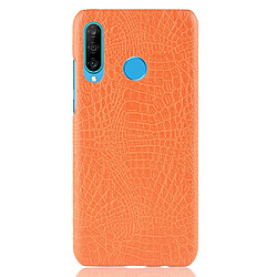 Wewoo Coque PC antichoc texture crocodile + PU pour Huawei nova 4e jaune