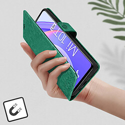 Avizar Étui Xiaomi Mi 10T Lite Portefeuille Support Vidéo Motif Mandala Fleur Vert pas cher