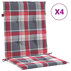 vidaXL Coussins de chaise de jardin à dossier bas lot de 4