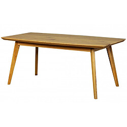 Table de salle à manger en bois finition chêne clair - L.180 x H.76 x P.90 cm -PEGANE-