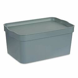 Kipit Boîte de rangement avec couvercle Gris Plastique 7,5 L 21 x 14,2 x 32 cm (12 Unités)