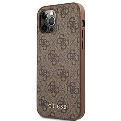 Guess Maroquinerie Guess 4G Metal Gold Logo - Coque pour iPhone 12 / iPhone 12 Pro (marron)