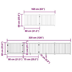 vidaXL Barrière pour chien porte pliable 12 panneaux bois de peuplier pas cher