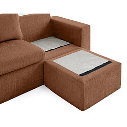 Acheter Lisa Design Calgary - canapé d'angle déhoussable et modulable 3 places + 1 pouf en velours texturé