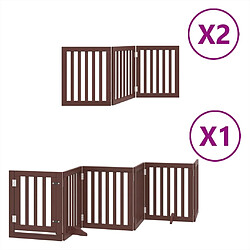 vidaXL Barrière pour chien porte pliable 12 panneaux bois de peuplier