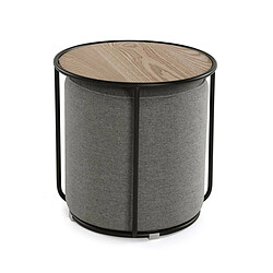 Table d'appoint Versa Gris clair 44 x 44 x 44 cm Pouf 2 Pièces