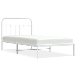 Maison Chic Lit adulte - Cadre de lit métal avec tête de lit pour chambre blanc 107x203 cm -MN35952