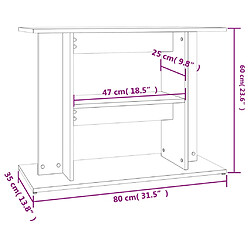 vidaXL Support d'aquarium blanc brillant 80x35x60 cm bois d'ingénierie pas cher