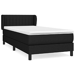 vidaXL Sommier à lattes de lit et matelas Noir 80x200 cm Tissu