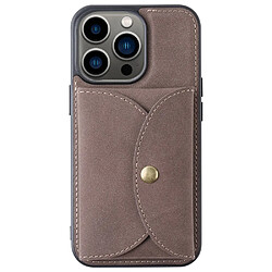 Coque en TPU + PU VILI détachable 2-en-1, magnétique avec porte-carte marron pour votre iPhone 13 Pro 6.1 pouces