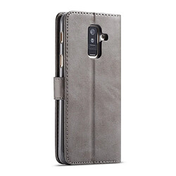 Avis Wewoo Housse Coque Pour Galaxy A6 Plus 2018 LC.IMEEKE Étui en cuir à rabat horizontal à texture de veauavec support et fentes cartes et portefeuille gris