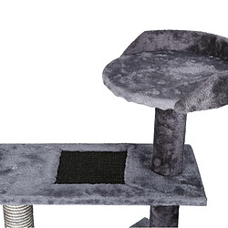 Avis Helloshop26 Arbre à chat 100 cm corde sisal bicolore griffoir grattoir jeux gris et gris clair 16_0000002