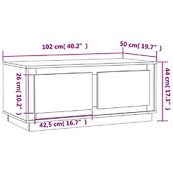 vidaXL Table basse gris béton 102x50x44 cm bois d'ingénierie pas cher