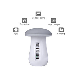 Avis YP Select Lampe champignon support de chargement USB à cinq ports - chargeur blanc - gris blanc UK