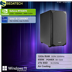 Sedatech PC Gamer Silent Silent • Intel i9-12900KF • RTX4070 • 32Go RAM • 2To SSD M.2 • Windows 11