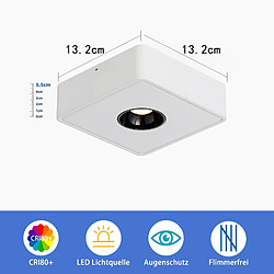 NETTLIFE Spots LED, Blanc, 7 W, Blanc Chaud, Spot de Plafond Moderne, Spot Plat et Carré pour Couloir, Cuisine, Salle à Manger pas cher