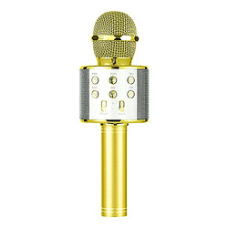 Universal WS858 Portable Bluetooth Karaoké Microphone Haut-parleur professionnel sans fil Homepage KTV Microphone portatif (or)