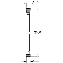 Flexible de douche - GROHE VitalioFlex 27507001 - 2m - Anti-pliures - Anti-torsion - Connexion universelle - Surface lisse - Chromé