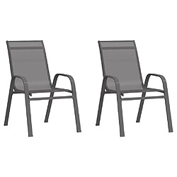 Avis vidaXL Ensemble de bistro de jardin 3 pcs Gris