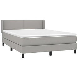 Avis Maison Chic Lit Adulte - Lit simple Lit à sommier tapissier avec matelas moelleux - Meuble de Chambre - Gris clair 140x190cm Tissu -MN93141