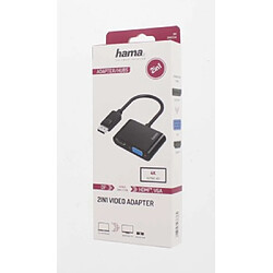 HAMA Adaptateur vidéo, 2 en 1, fiche DisplayPort - port VGA et HDMI, Ultra-HD 4K