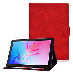 Etui en PU magnétique avec support pour Huawei Enjoy Tablet 2/MatePad T 10 9.7 pouces/T 10S 10.1 pouces/Pad X6 9.7 pouces - rouge