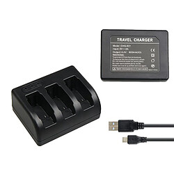 Acheter Rechargeable Batterie Trois Port Chargeur de Batterie 1220mAh pour GoPro 5/6/7/8 Noir