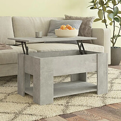 vidaXL Table basse gris béton 79x49x41 cm bois d'ingénierie