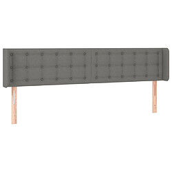 Avis Maison Chic Tête de lit scandinave à LED,meuble de chambre Gris foncé 163x16x78/88 cm Tissu -MN67658