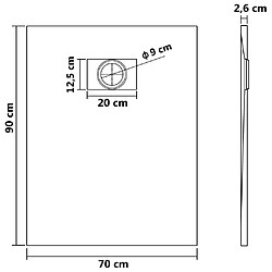 vidaXL Bac de douche SMC Blanc 90 x 70 cm pas cher