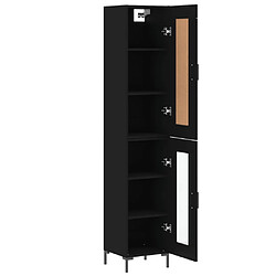 Avis vidaXL Buffet haut Noir 34,5x34x180 cm Bois d'ingénierie